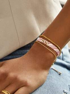 Woven Custom Friendship Bracelet - Pink Ombre Stripe