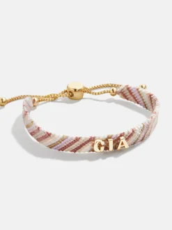 Woven Kids' Custom Friendship Bracelet - Pink Ombre Stripe