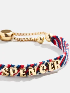 Woven Kids' Custom Friendship Bracelet - Red/Blue Stripe