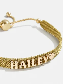 Woven Metallic Custom Friendship Bracelet - Metallic Gold Stripes