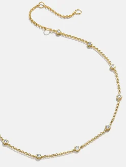 Yasmine 18K Gold Vermeil Anklet - Gold/Pavé