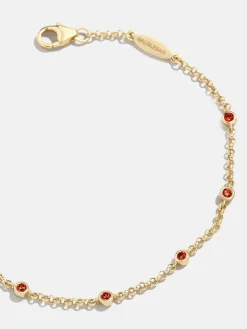 Yasmine 18K Gold Vermeil Birthstone Bracelet - Garnet