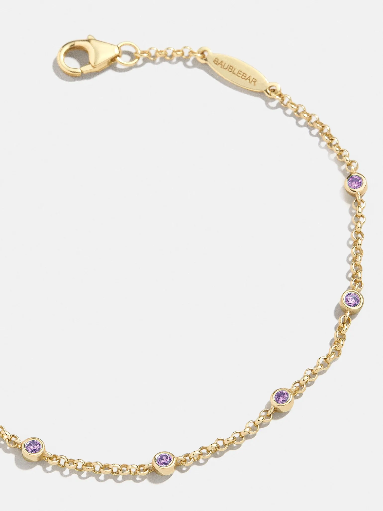 Yasmine 18K Gold Vermeil Birthstone Bracelet - Amethyst