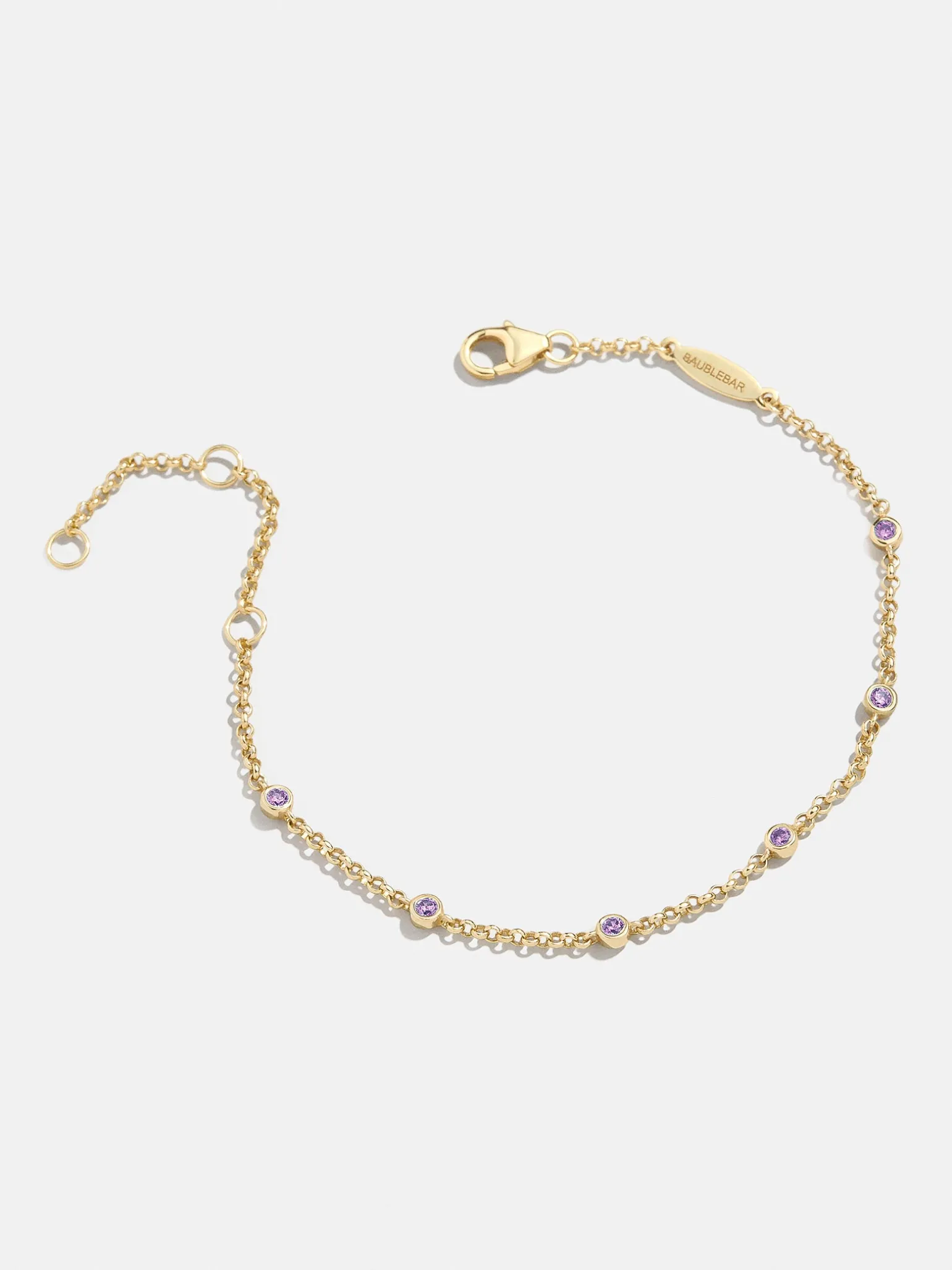 Yasmine 18K Gold Vermeil Birthstone Bracelet - Amethyst