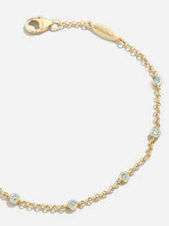 Yasmine 18K Gold Vermeil Birthstone Bracelet - Aquamarine