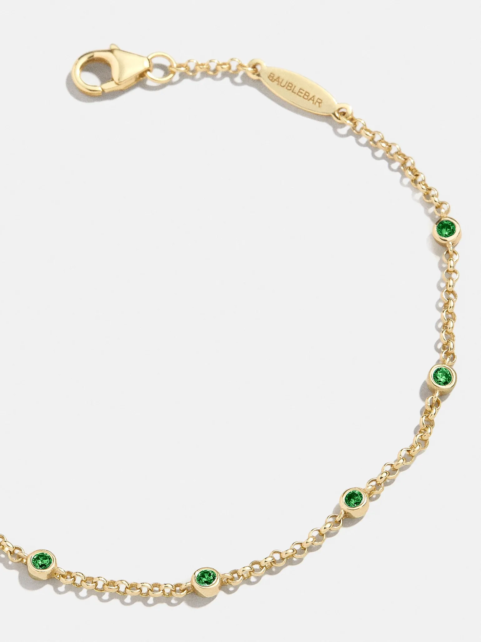 Yasmine 18K Gold Vermeil Birthstone Bracelet - Emerald
