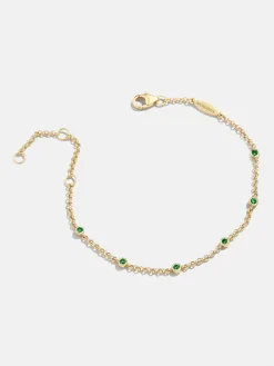 Yasmine 18K Gold Vermeil Birthstone Bracelet - Emerald
