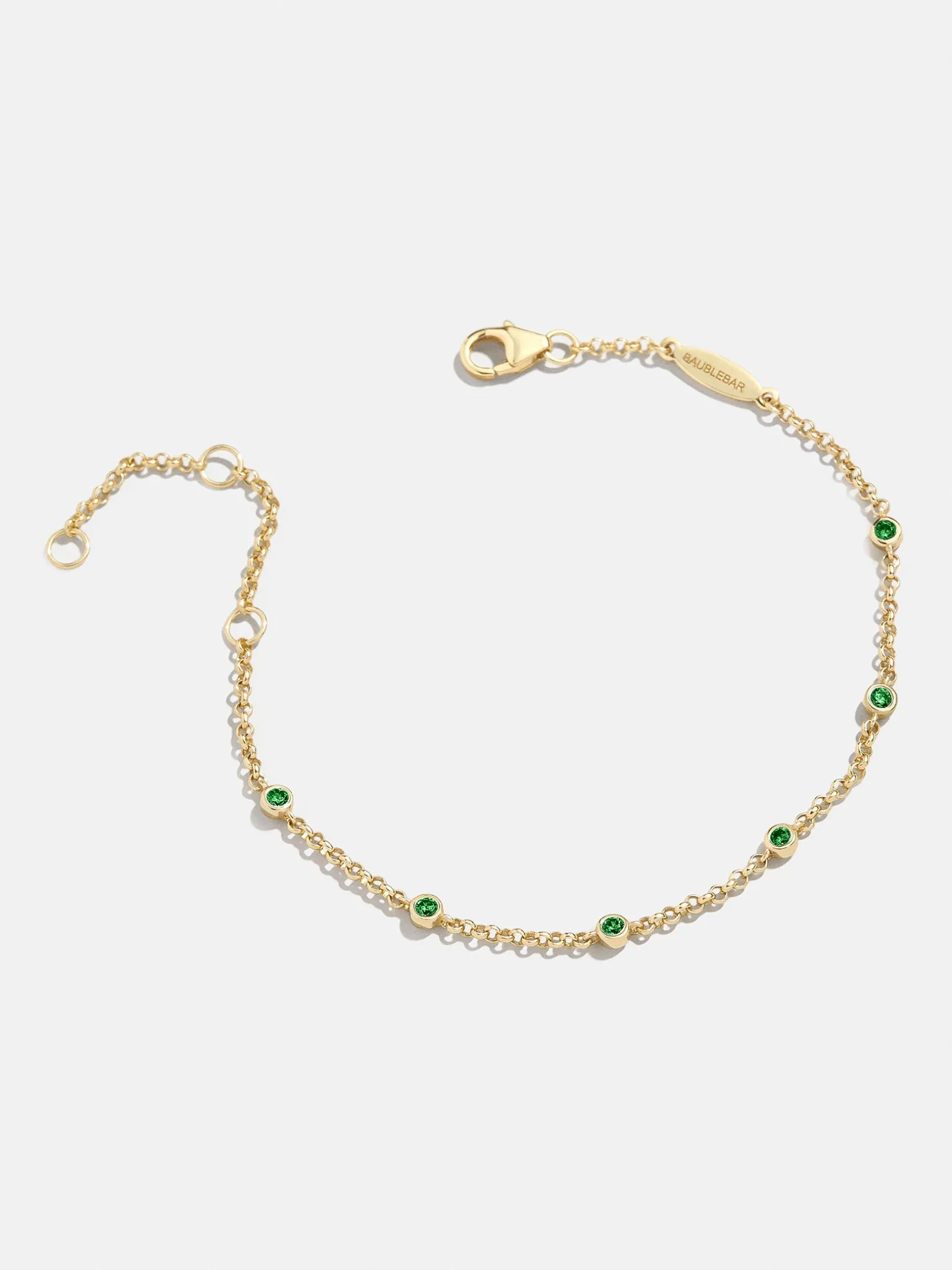 Yasmine 18K Gold Vermeil Birthstone Bracelet - Emerald