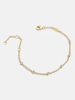 Yasmine 18K Gold Vermeil Birthstone Bracelet - Light Amethyst