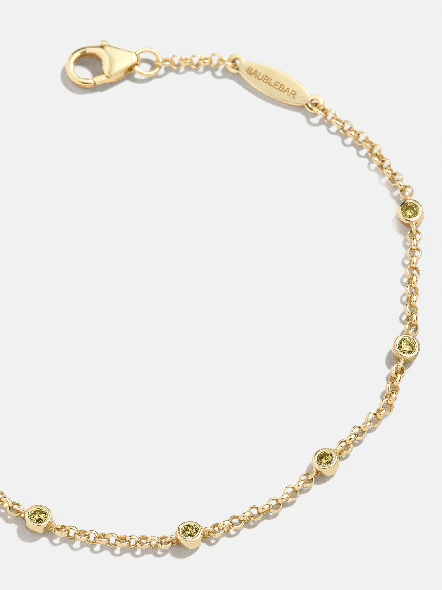 Yasmine 18K Gold Vermeil Birthstone Bracelet - Peridot