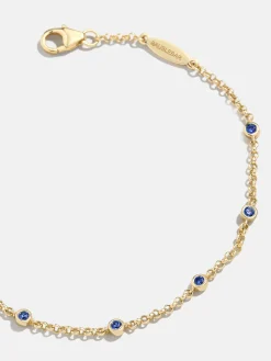 Yasmine 18K Gold Vermeil Birthstone Bracelet - Sapphire