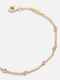 Yasmine 18K Gold Vermeil Birthstone Bracelet - Rose