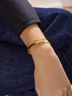 Yasmine 18K Gold Vermeil Birthstone Bracelet - Blue Zircon