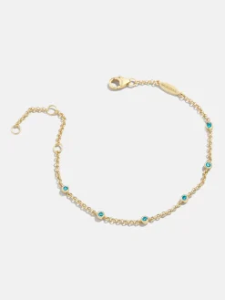 Yasmine 18K Gold Vermeil Birthstone Bracelet - Blue Zircon
