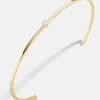 Yasmine 18K Gold Vermeil Cuff Bracelet - Stone Center