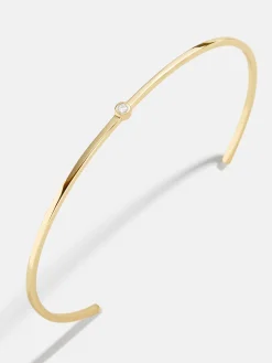 Yasmine 18K Gold Vermeil Cuff Bracelet - Stone Center