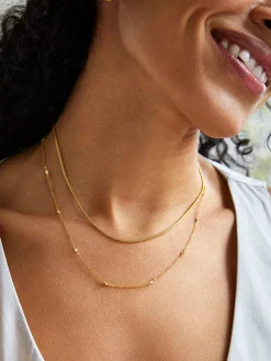 Yasmine 18K Gold Vermeil Necklace - Gold/Pavé