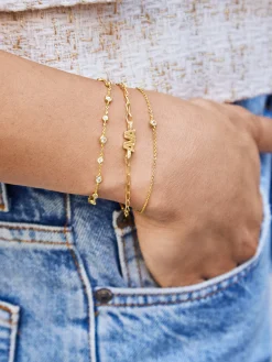 Yolanda 18K Gold Vermeil Bracelet Set - Gold/Pavé