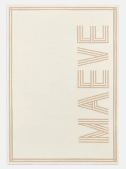 Your Name In Stripes Custom Blanket - Beige/Tan