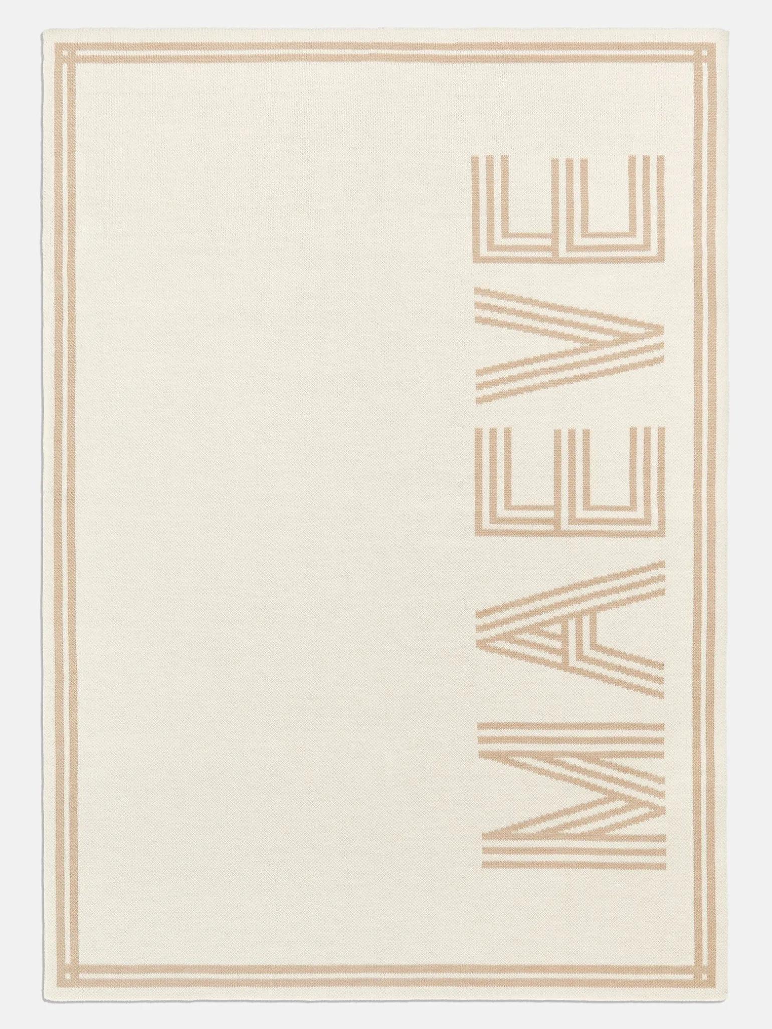 Your Name In Stripes Custom Blanket - Beige/Tan