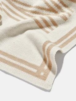 Your Name In Stripes Custom Blanket - Beige/Tan
