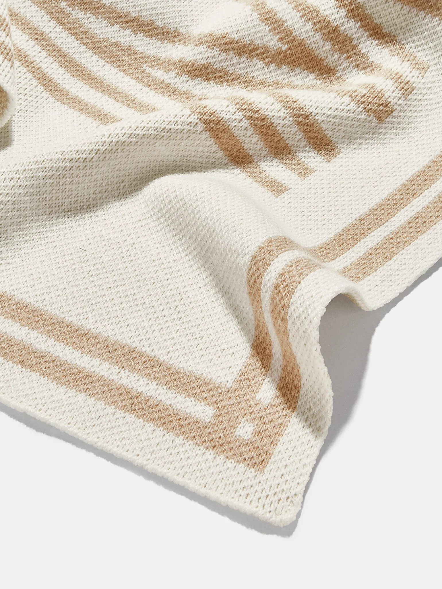 Your Name In Stripes Custom Blanket - Beige/Tan