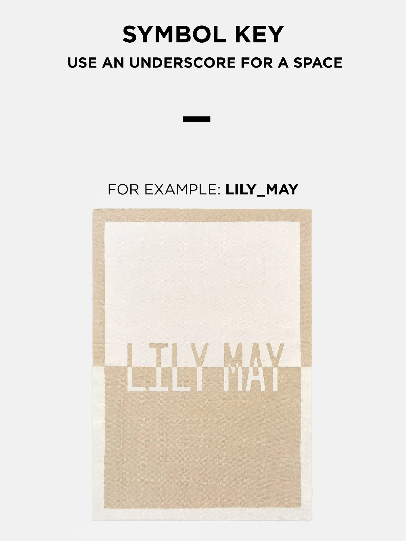 Your Name In Stripes Custom Blanket - Beige/Tan