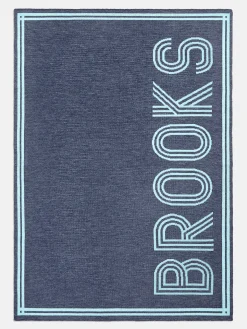 Your Name In Stripes Custom Blanket - Light Blue / Dark Blue
