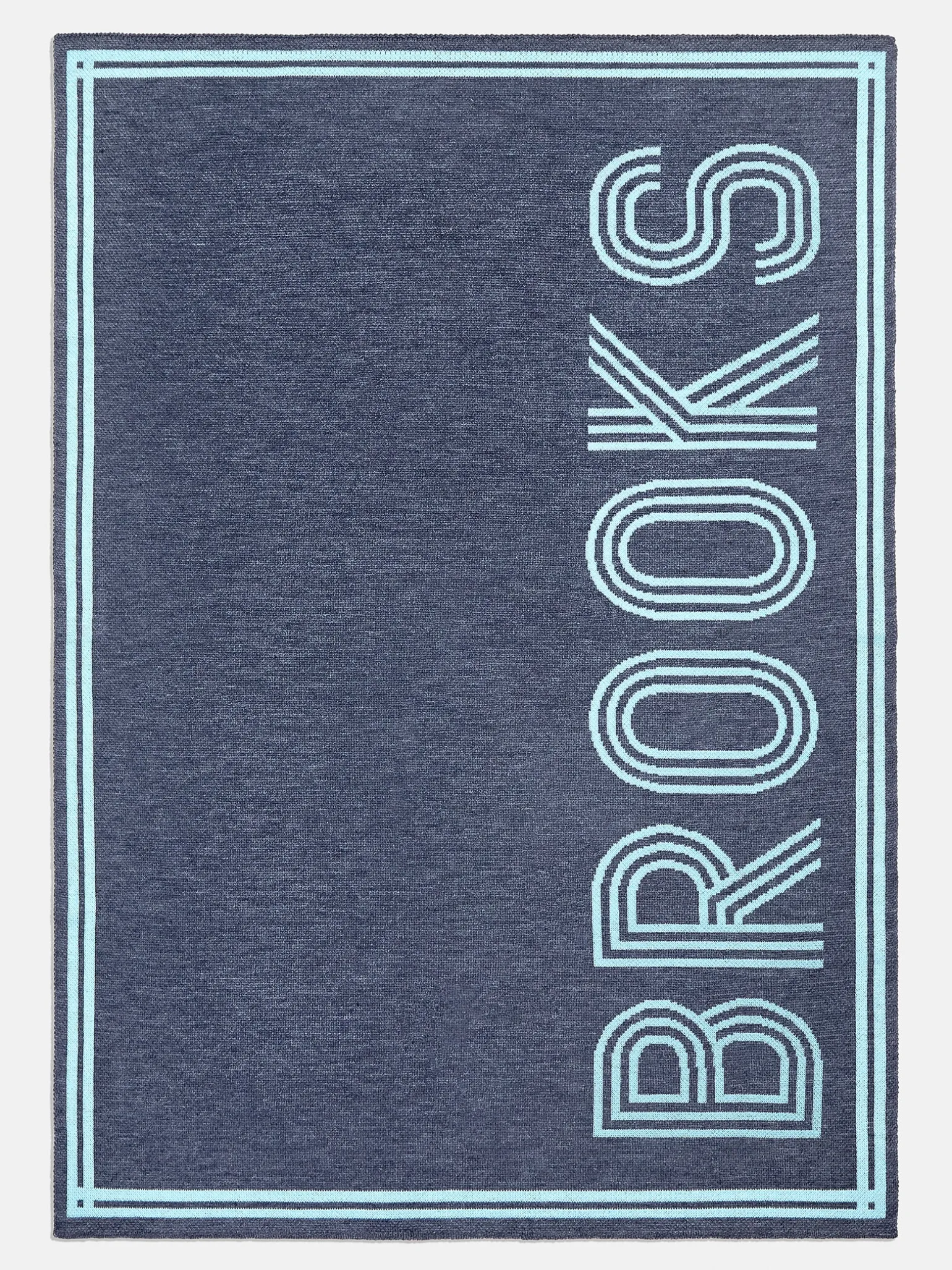 Your Name In Stripes Custom Blanket - Light Blue / Dark Blue