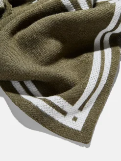 Your Name In Stripes Custom Blanket - Natural / Olive